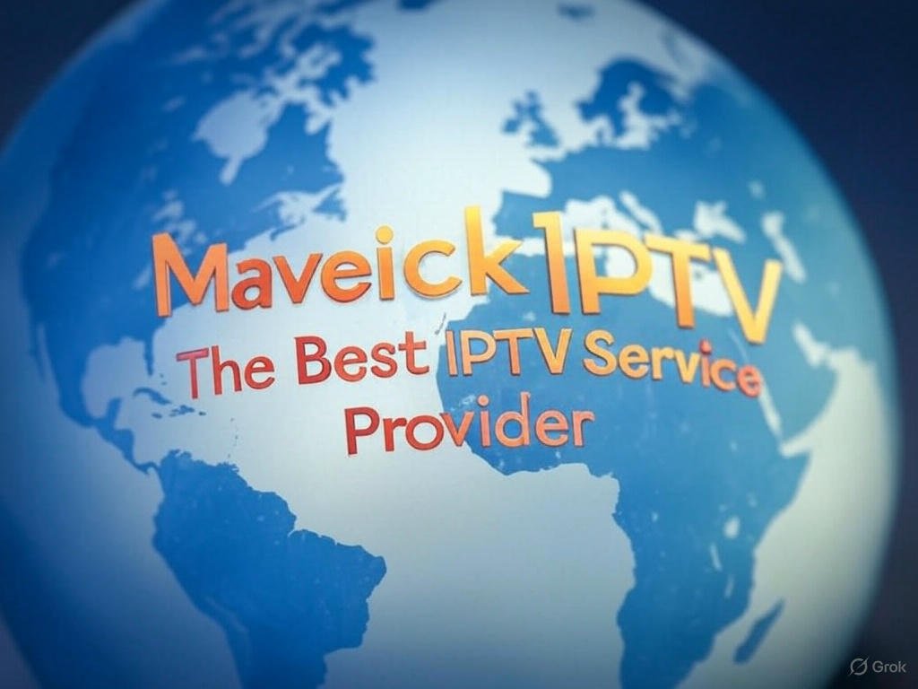 Maverick IPTV service provider Billboard Advertisement A close-up of a globe with "Maverick IPTV - The Best IPTV Service Provider" written across it in orange and red text, highlighting global connectivity and service excellence.