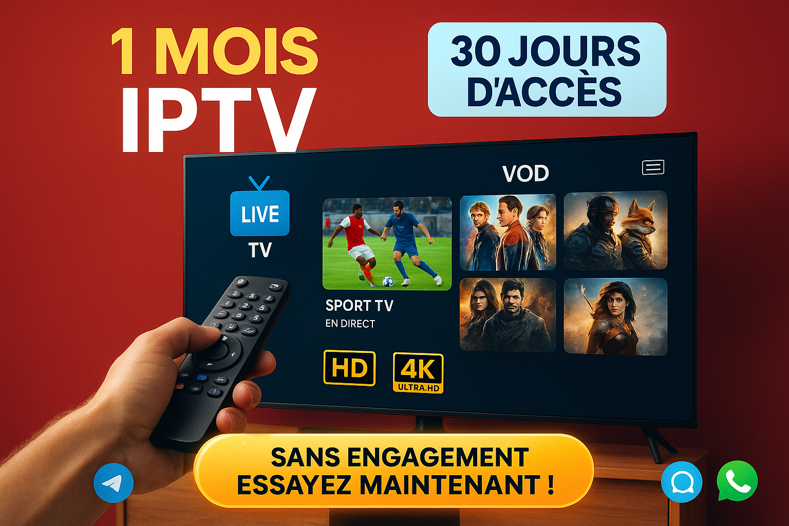 Abonnement IPTV 1 mois