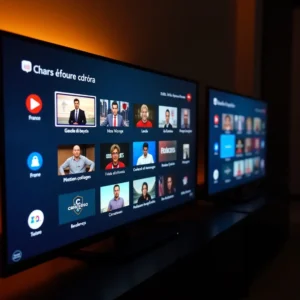 Smart TVs displaying IPTV Smarters Lite interface with live channels.